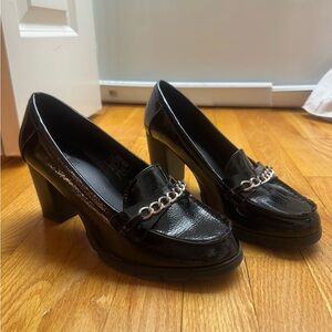 Elegant Black Chain Heels